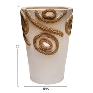 Decorative vase Dean HM4677.02S terracotta in creamy white - Φ19X25HСМ.