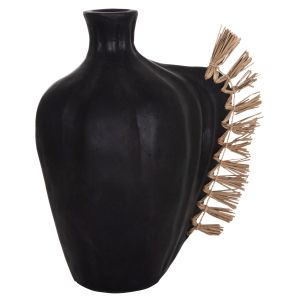 Decorative vase Jebb HM4689.01 terracotta in black and grass - 32X15X33H cm.