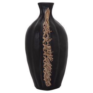 Decorative vase Jebb HM4689.01 terracotta in black and grass - 32X15X33H cm.
