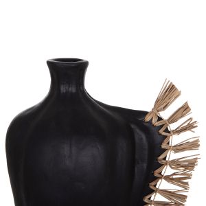 Decorative vase Jebb HM4689.01 terracotta in black and grass - 32X15X33H cm.