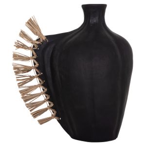 Decorative vase Jebb HM4689.01 terracotta in black and grass - 32X15X33H cm.