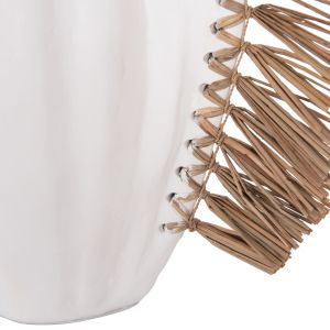 Decorative vase Jebb HM4689.02 terracotta in white and grass - 32X15X33H cm.