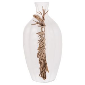 Decorative vase Jebb HM4689.02 terracotta in white and grass - 32X15X33H cm.