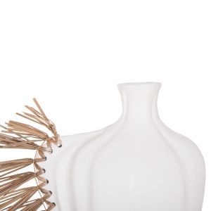 Decorative vase Jebb HM4689.02 terracotta in white and grass - 32X15X33H cm.