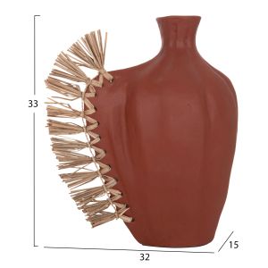 Decorative vase Jebb HM4689.08 terracotta in natural color and grass - 32X15X33ВСМ.
