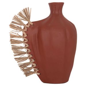 Decorative vase Jebb HM4689.08 terracotta in natural color and grass - 32X15X33ВСМ.