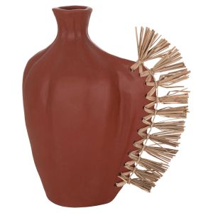 Decorative vase Jebb HM4689.08 terracotta in natural color and grass - 32X15X33ВСМ.