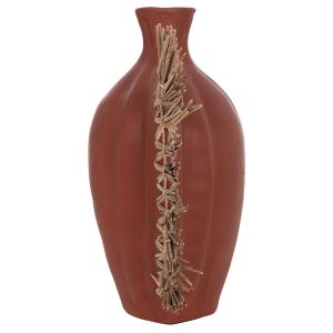 Decorative vase Jebb HM4689.08 terracotta in natural color and grass - 32X15X33ВСМ.