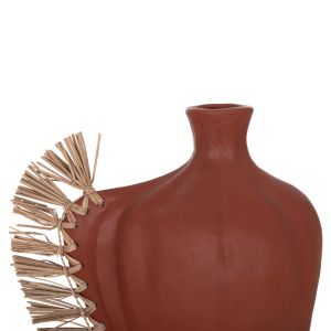 Decorative vase Jebb HM4689.08 terracotta in natural color and grass - 32X15X33ВСМ.