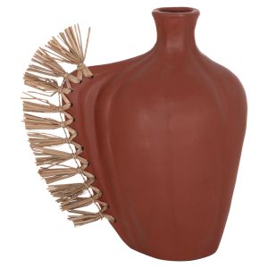 Decorative vase Jebb HM4689.08 terracotta in natural color and grass - 32X15X33ВСМ.