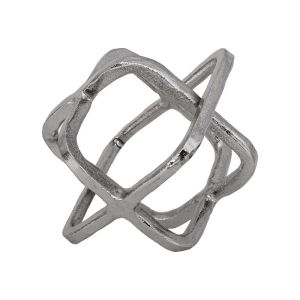 Декоративна настолна декорация кубче, никелов цвят 15X13X14СМ