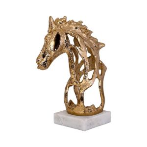 Декоративна фигура кон, антично златен цвят 18X14X26СМ