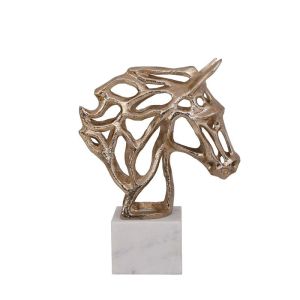 Декоративна фигура кон, антично златен цвят 24X10X30СМ