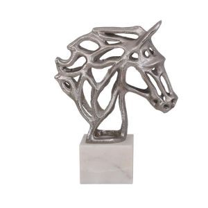Декоративна фигура кон, никелов цвят 24X10X30СМ