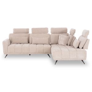 Right corner 5-seater sofa Myron SM3318.02R ecru fabric 290X110-225X110H
