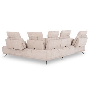 Right corner 5-seater sofa Myron SM3318.02R ecru fabric 290X110-225X110H