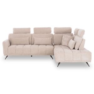 Right corner 5-seater sofa Myron SM3318.02R ecru fabric 290X110-225X110H
