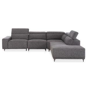 Right corner 5-seater sofa with adjustable headboard Lunaris SM3316.01R gray fabric 307X267X94V