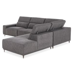 Right corner 5-seater sofa with adjustable headboard Lunaris SM3316.01R gray fabric 307X267X94V