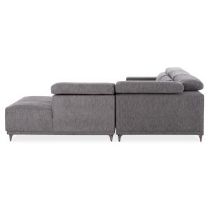 Right corner 5-seater sofa with adjustable headboard Lunaris SM3316.01R gray fabric 307X267X94V