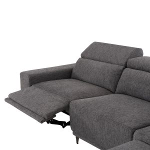 Right corner 5-seater sofa with adjustable headboard Lunaris SM3316.01R gray fabric 307X267X94V