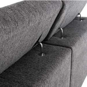 Right corner 5-seater sofa with adjustable headboard Lunaris SM3316.01R gray fabric 307X267X94V