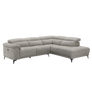 Right corner 5-seater sofa with adjustable backrest Commodus SM3315.02R beige fabric 275X231X77V