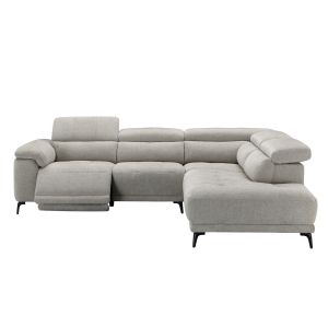 Right corner 5-seater sofa with adjustable backrest Commodus SM3315.02R beige fabric 275X231X77V