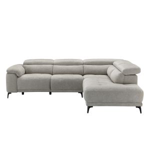 Right corner 5-seater sofa with adjustable backrest Commodus SM3315.02R beige fabric 275X231X77V