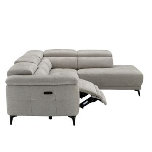 Right corner 5-seater sofa with adjustable backrest Commodus SM3315.02R beige fabric 275X231X77V