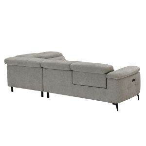 Right corner 5-seater sofa with adjustable backrest Commodus SM3315.02R beige fabric 275X231X77V