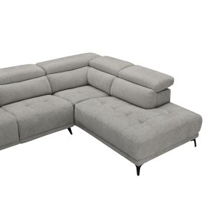 Right corner 5-seater sofa with adjustable backrest Commodus SM3315.02R beige fabric 275X231X77V