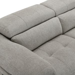Right corner 5-seater sofa with adjustable backrest Commodus SM3315.02R beige fabric 275X231X77V