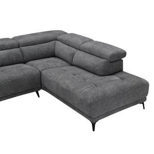 Right corner 5-seater sofa with adjustable backrests Commodus SM3315.01R gray fabric 275X104X77 cm.