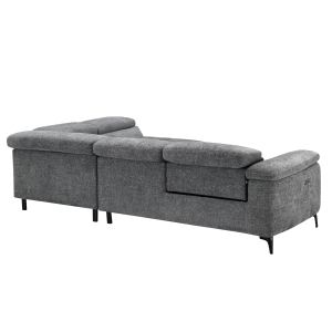 Right corner 5-seater sofa with adjustable backrests Commodus SM3315.01R gray fabric 275X104X77 cm.