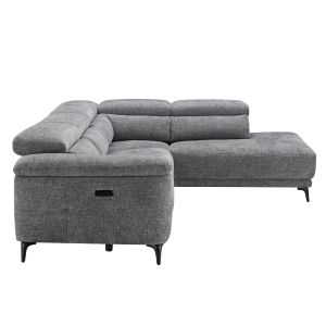 Right corner 5-seater sofa with adjustable backrests Commodus SM3315.01R gray fabric 275X104X77 cm.