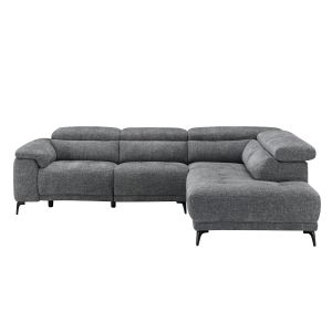 Right corner 5-seater sofa with adjustable backrests Commodus SM3315.01R gray fabric 275X104X77 cm.