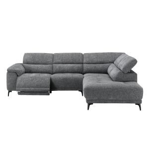 Right corner 5-seater sofa with adjustable backrests Commodus SM3315.01R gray fabric 275X104X77 cm.
