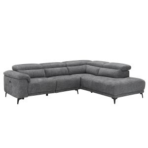 Right corner 5-seater sofa with adjustable backrests Commodus SM3315.01R gray fabric 275X104X77 cm.