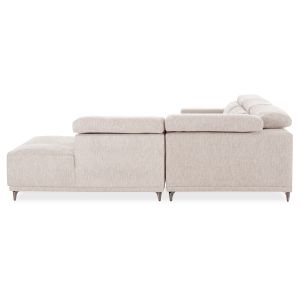 Right corner 5-seater sofa with adjustable backrest Lunaris SM3316.02R, ecru fabric, 307X267X94V