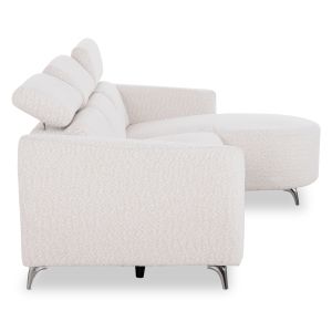 Right corner three-seater sofa with adjustable care Valente SM3317.02R beige fabric 275X160X104V