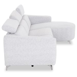 Right corner three-seater sofa with adjustable backrest Valente SM3317.01R light gray fabric 275X160X104V
