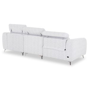 Right corner three-seater sofa with adjustable backrest Valente SM3317.01R light gray fabric 275X160X104V