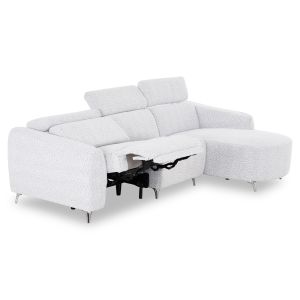 Right corner three-seater sofa with adjustable backrest Valente SM3317.01R light gray fabric 275X160X104V