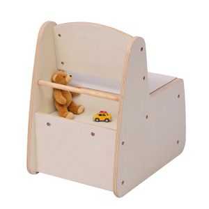 Children's chair with storage space Ricki HM18343.01 plywood/MDF in natural color 33X43X47 cm.