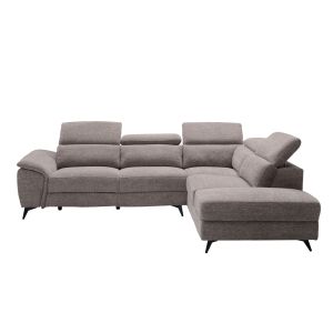 RIGHT CORNER SOFA - WITH EXTENDING HEADREST AND STORAGE SPACE RESTRO HM3339.02R BEIGE FABRIC 284X224X76CM.