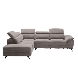 Left corner sofa - with headrests and storage space RESTRO HM3339.02L beige fabric 284X224X76ВСМ.