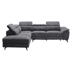 Left corner sofa - with headrests and storage space RESTRO HM3339.01L gray fabric 284X224X76ВСМ.