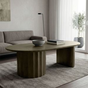 Designer coffee table Flute Bold solid mango wood wenge 130x65x40Eκ