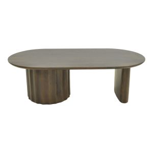 Designer coffee table Flute Bold solid mango wood wenge 130x65x40Eκ